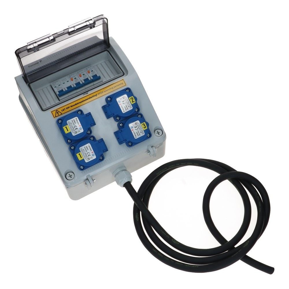 Noodstroom verdeelunit 3 fase IP54 2 meter Noodstroom verdeelunit 3 fase IP54 2 meter