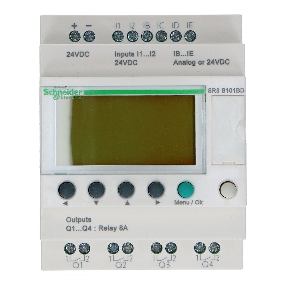 Zelio PLC met klok 10I-O 6in 4uit met scherm 24VDC