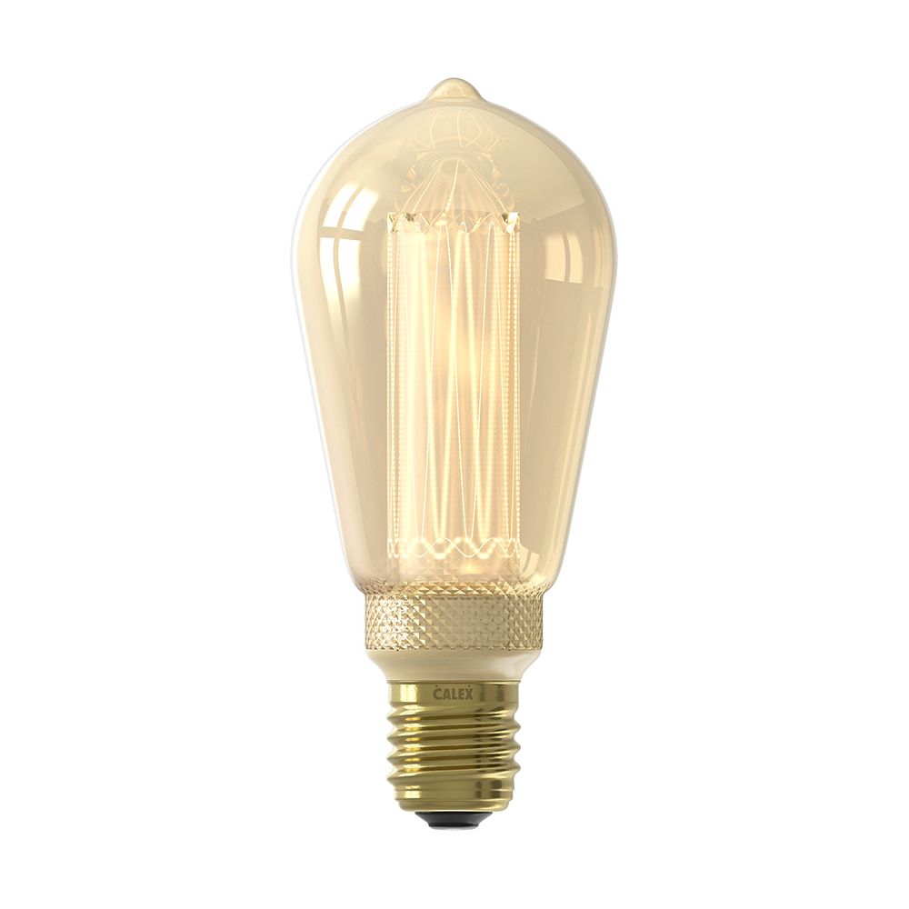 Calex LED Rustiek lamp goud ST64 E27 3.5W 120lm 1800K dimbaar
