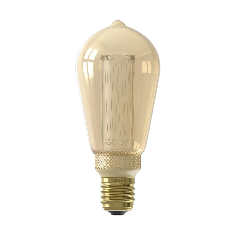 Calex LED Rustiek lamp goud ST64 E27 3.5W 120lm 1800K dimbaar