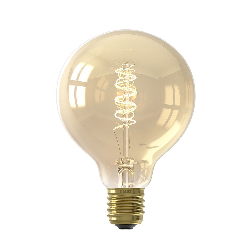 Calex LED Flex Filament Globe lamp goud G95 E27 5.5W 470lm 2100K dimbaar