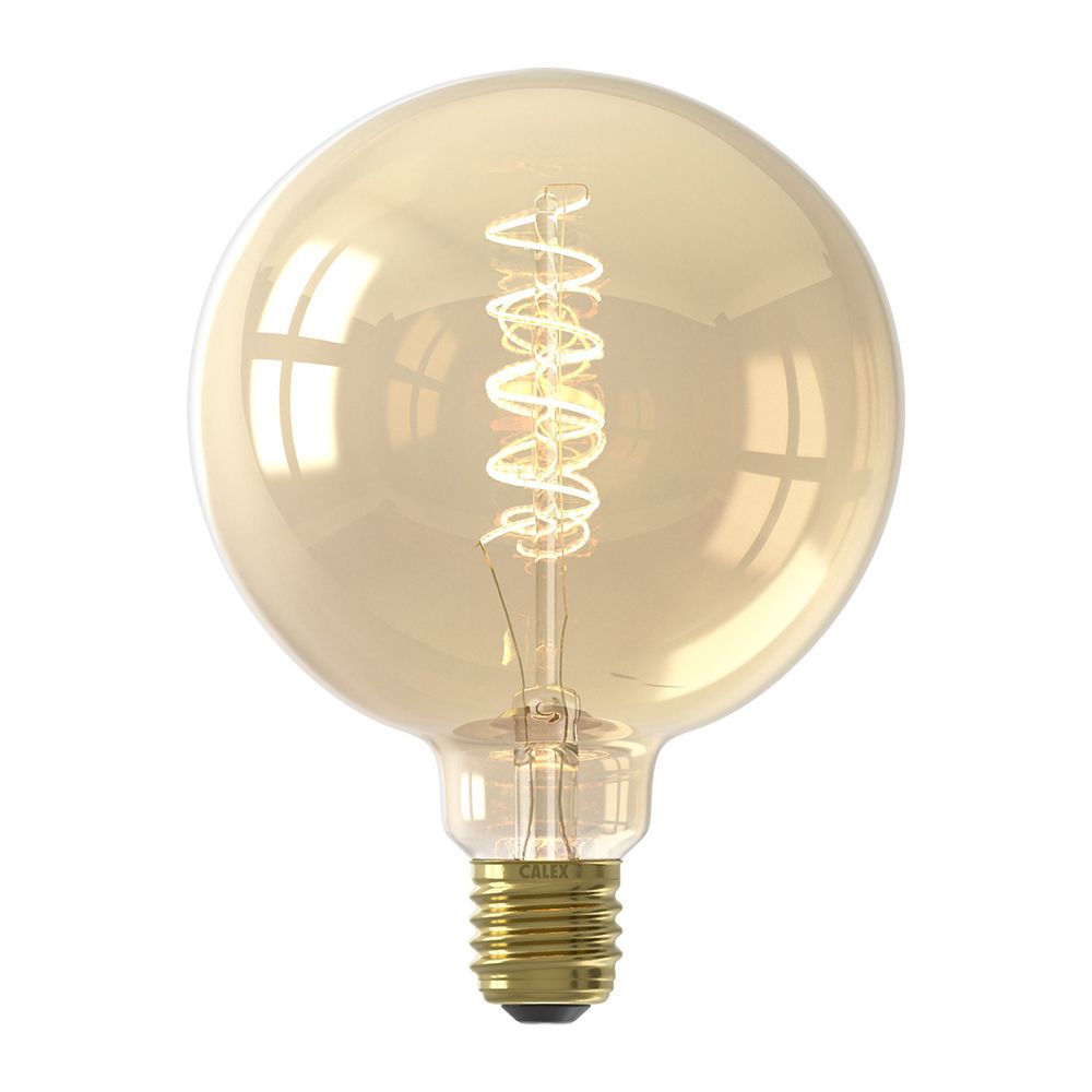 Calex LED Flex Filament Globe lamp goud G125 E27 5.5W 470lm 2100K dimbaar
