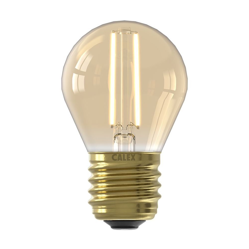 Calex LED Filament Kogel lamp goud P45 E27 3.5W 250lm 2100K dimbaar