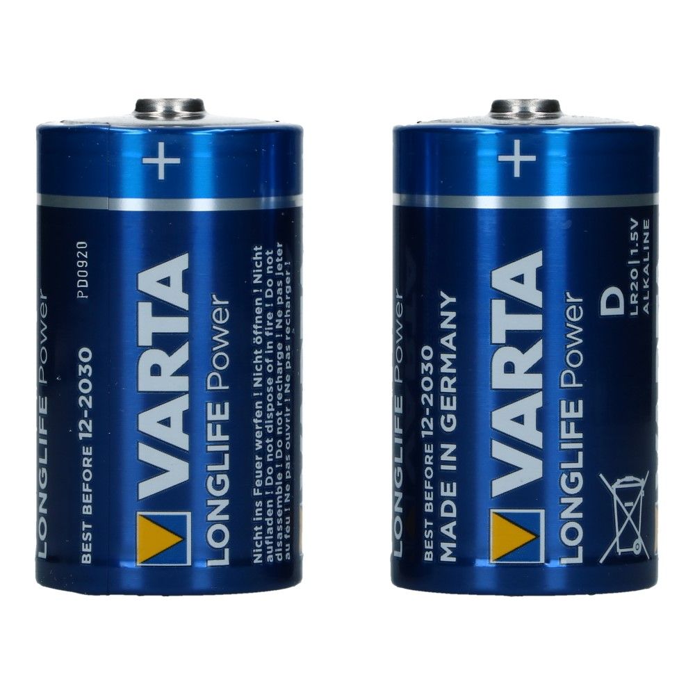D Varta batterij LR20 1.5V Longlife Power 2 stuks