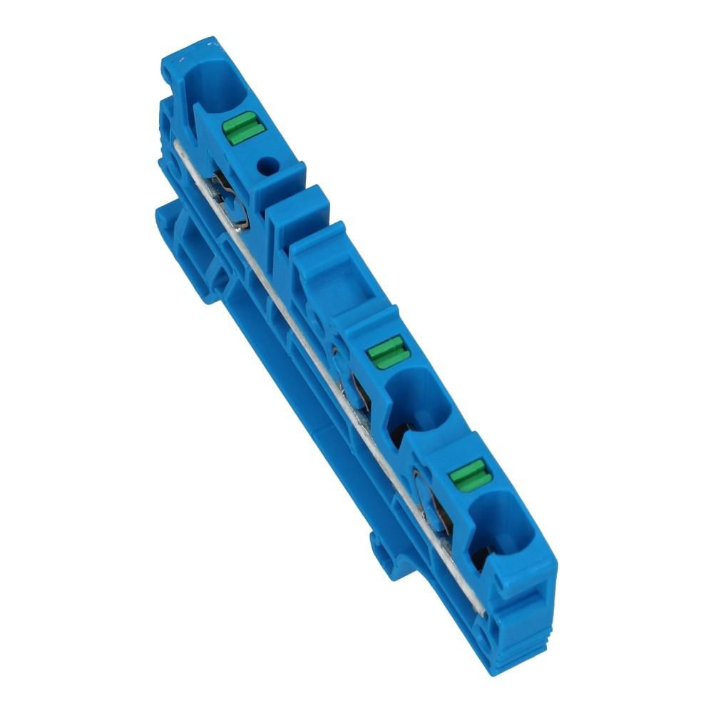Montageklem steek EFC 4mm² blauw 3 aansluitingen
