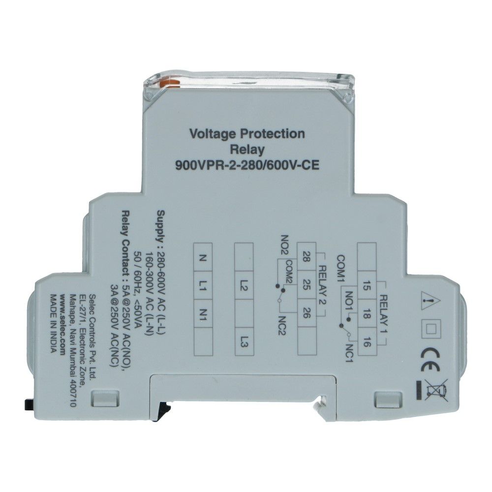 Spanningcontrole relais digitaal 160-600VAC