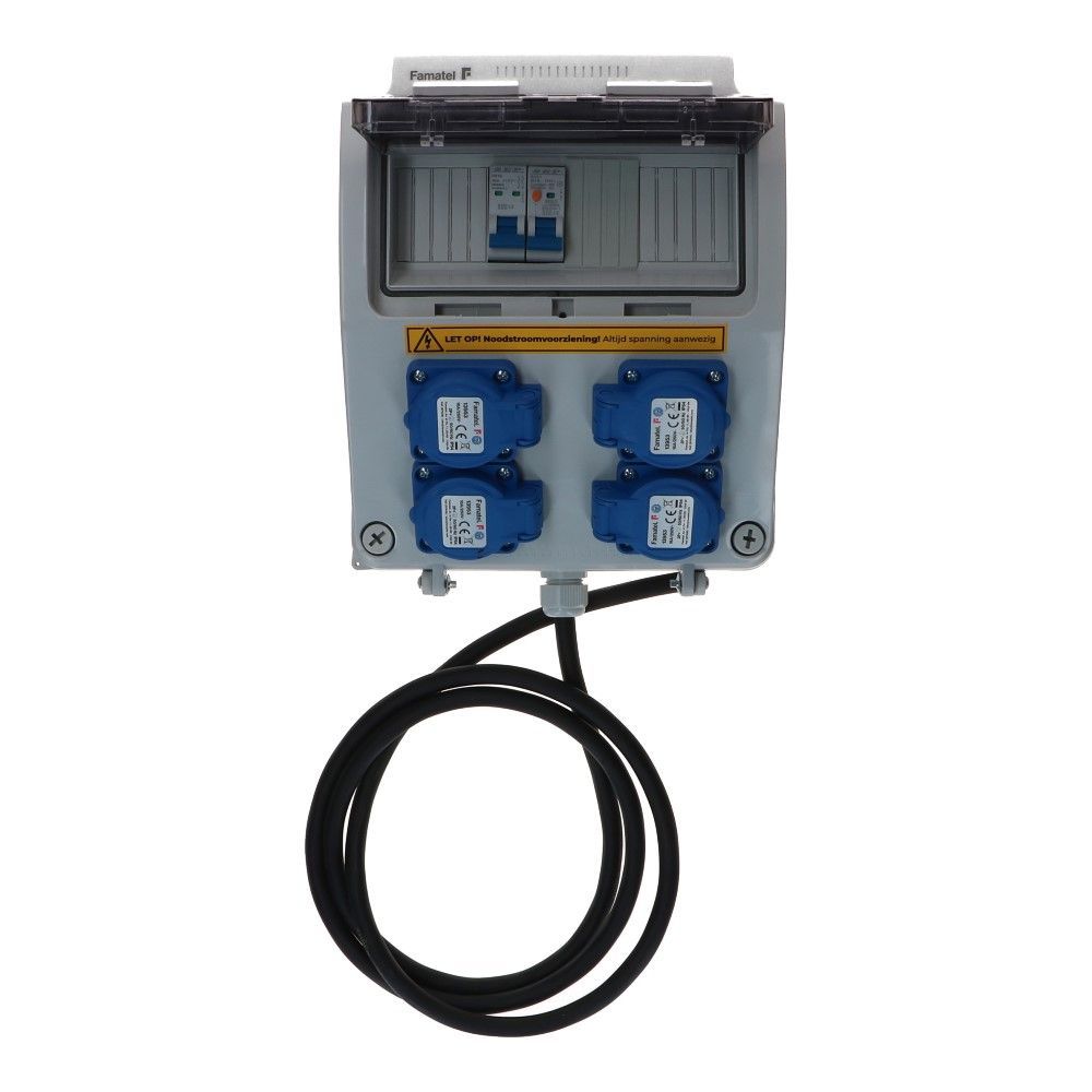 Noodstroom verdeelunit 1 fase IP54 2 meter Noodstroom verdeelunit 1 fase IP54 2 meter