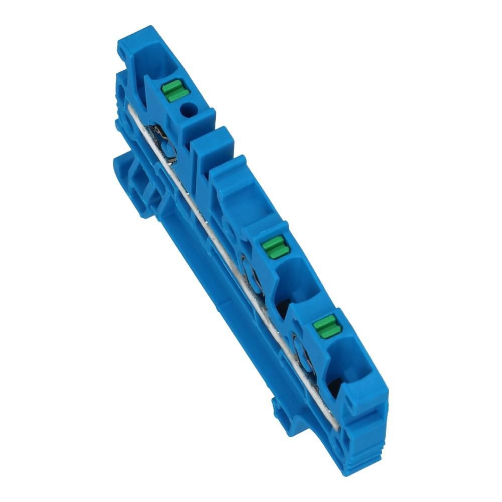 Montageklem steek EFC 2.5mm² blauw 3 aansluitingen