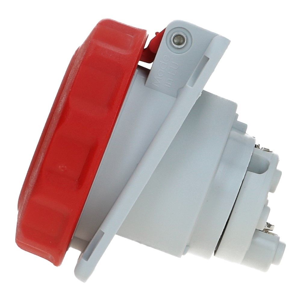 CEE female 4 polig 6H 16A IP44 inbouw wcd 380-415VAC schuin CEE female 4 polig 6H 16A IP44 inbouw wcd 380-415VAC schuin