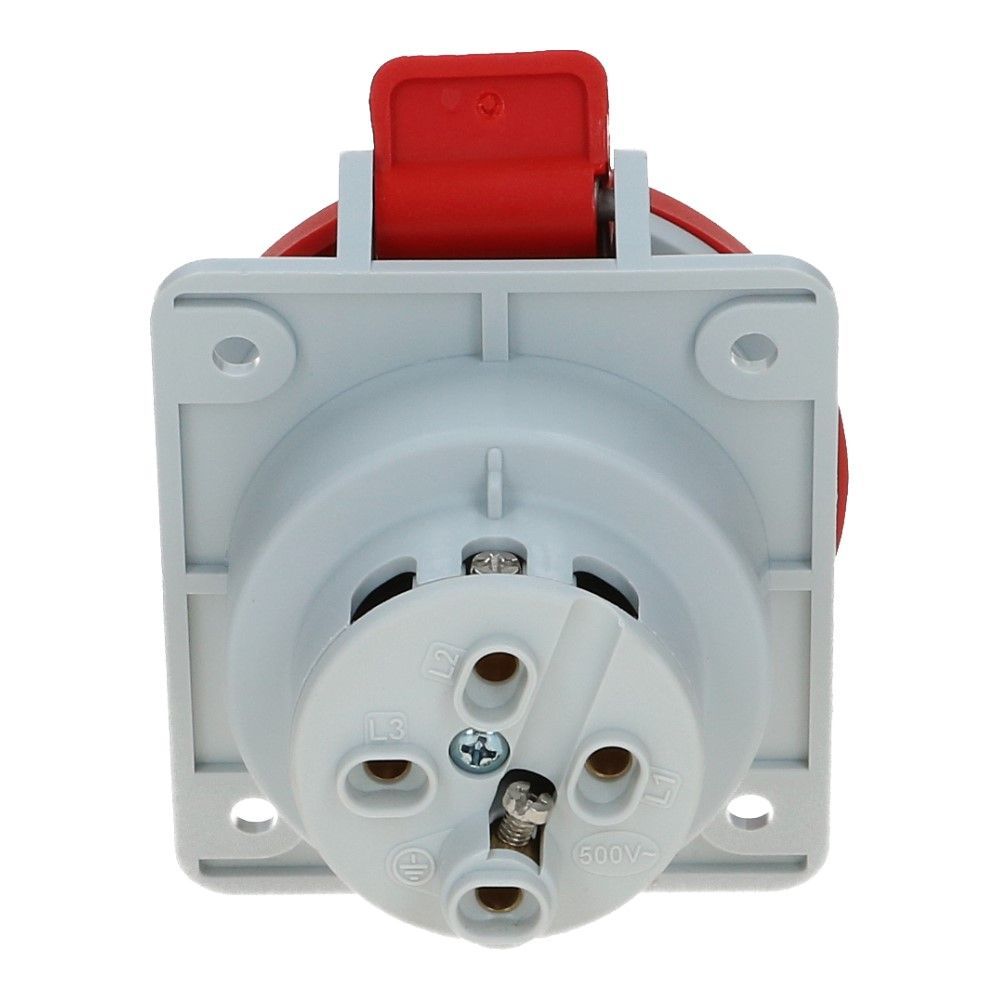 CEE female 4 polig 6H 32A IP44 inbouw wcd 380-415VAC CEE female 4 polig 6H 32A IP44 inbouw wcd 380-415VAC