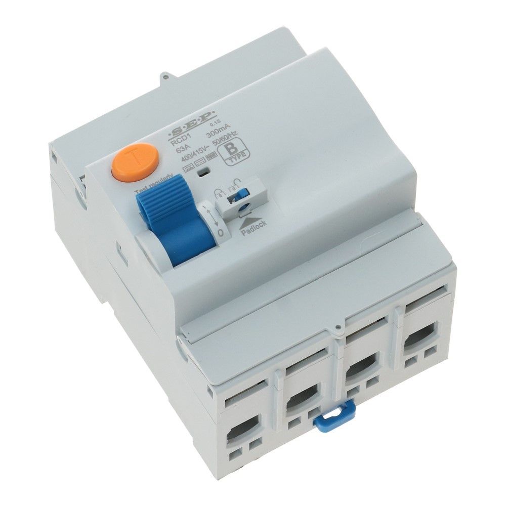 Aardlekschakelaar 63A 4 polig 300mA Type B 10kA RCD1