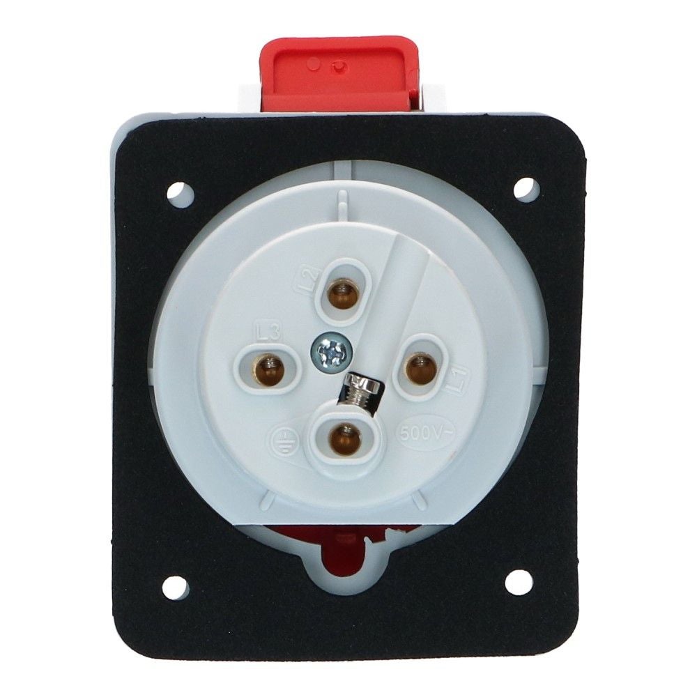 CEE female 4 polig 6H 32A IP44 inbouw wcd 380-415VAC CEE female 4 polig 6H 32A IP44 inbouw wcd 380-415VAC