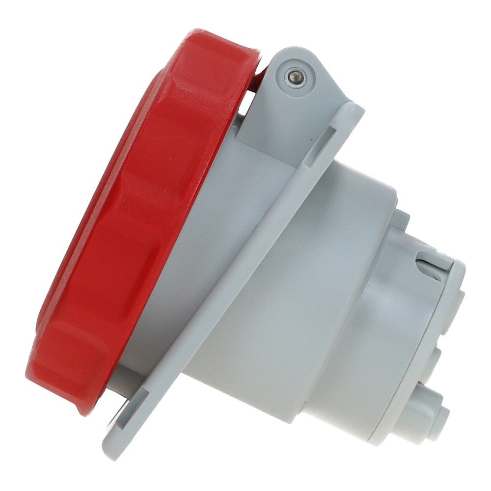 CEE female 4 polig 6H 32A IP44 inbouw wcd 380-415VAC schuin CEE female 4 polig 6H 32A IP44 inbouw wcd 380-415VAC schuin