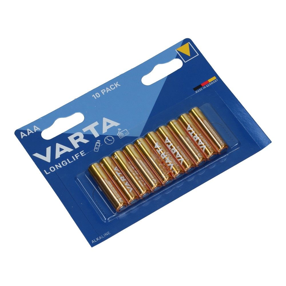AAA Varta batterij LR03 1.5V Longlife 10 stuks