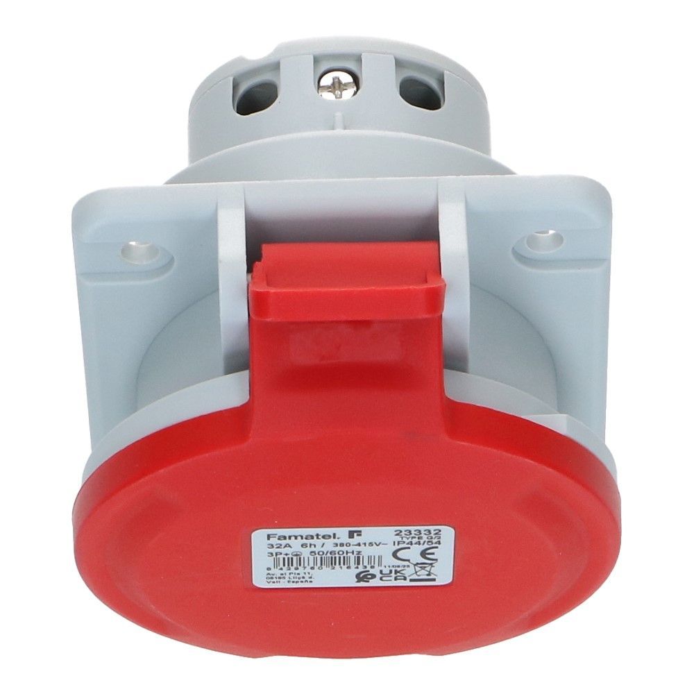 CEE female 4 polig 6H 32A IP44 inbouw wcd 380-415VAC CEE female 4 polig 6H 32A IP44 inbouw wcd 380-415VAC