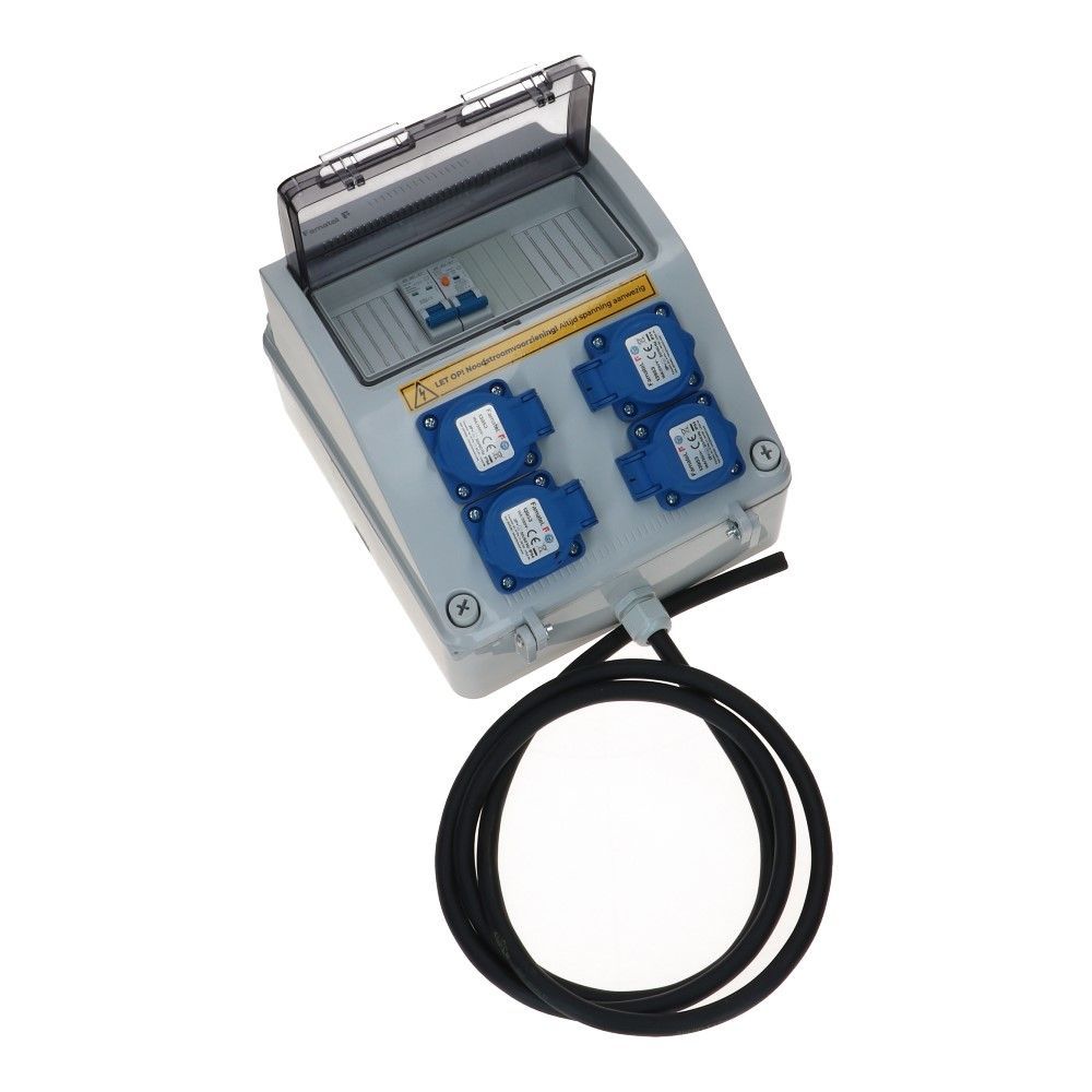 Noodstroom verdeelunit 1 fase IP54 2 meter Noodstroom verdeelunit 1 fase IP54 2 meter