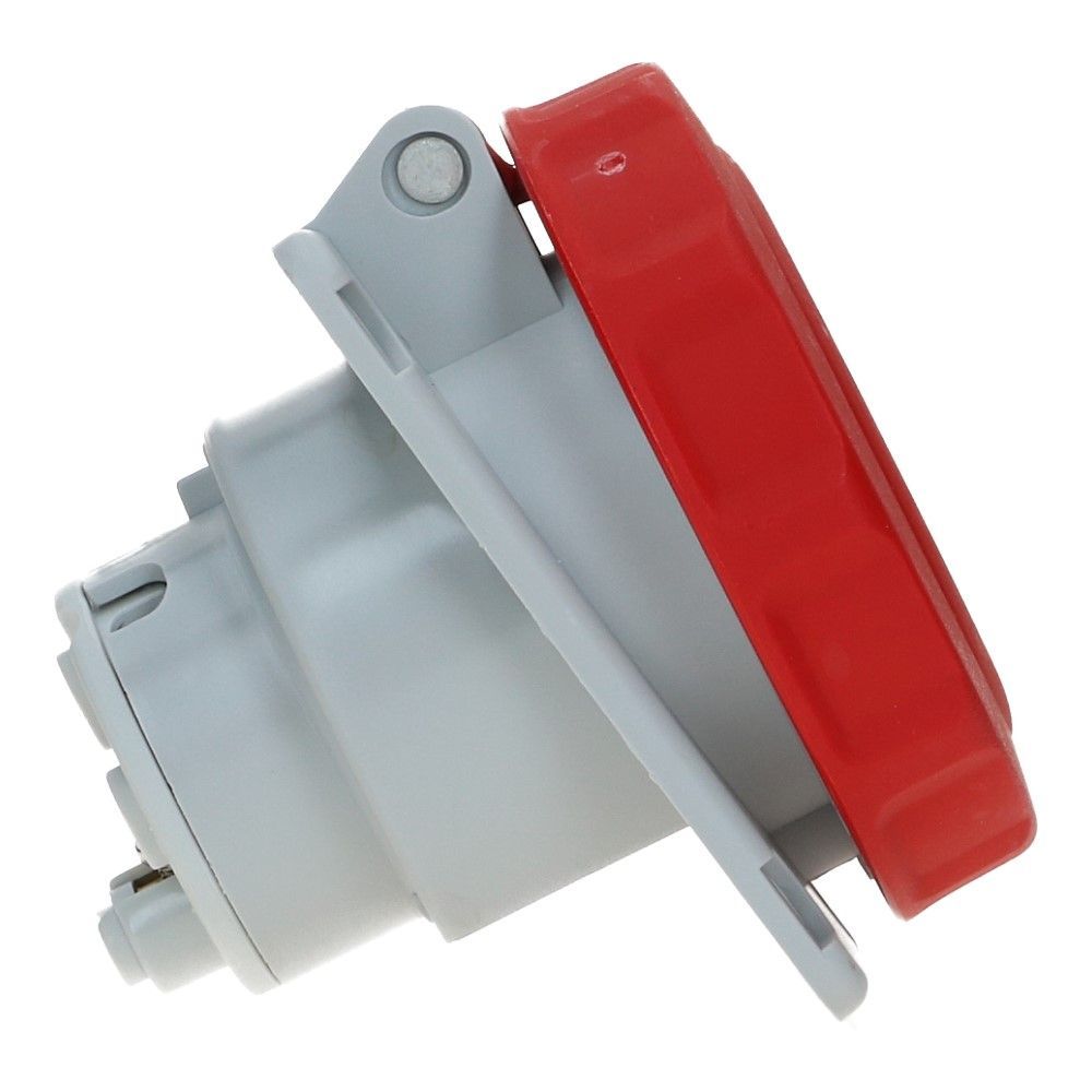 CEE female 4 polig 6H 32A IP44 inbouw wcd 380-415VAC schuin CEE female 4 polig 6H 32A IP44 inbouw wcd 380-415VAC schuin