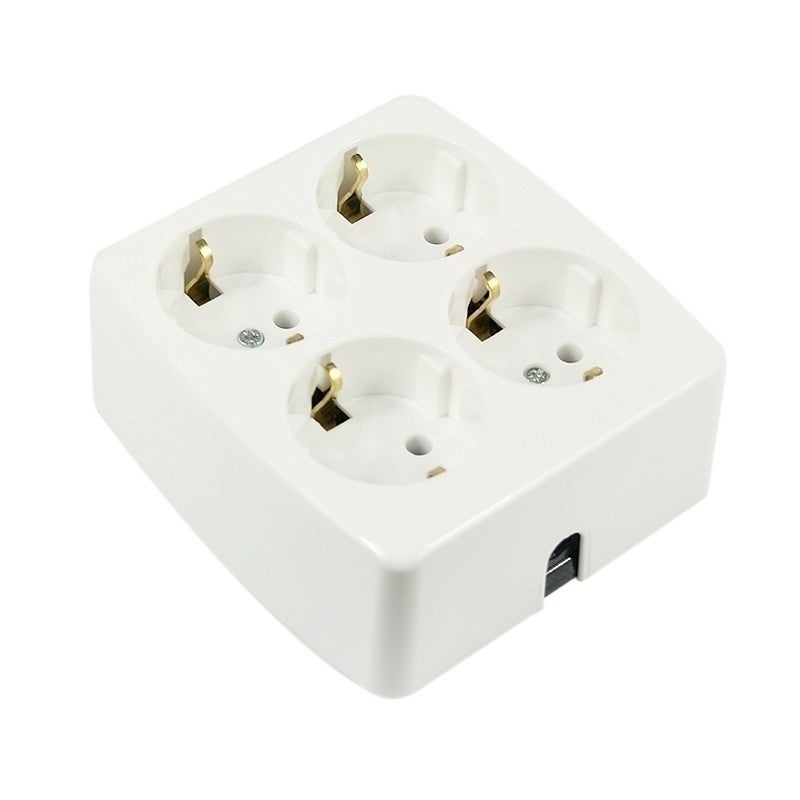 Tafelcontactdoos 4 voudig schroefbaar vierkant wit RA Tafelcontactdoos 4 voudig schroefbaar vierkant wit RA