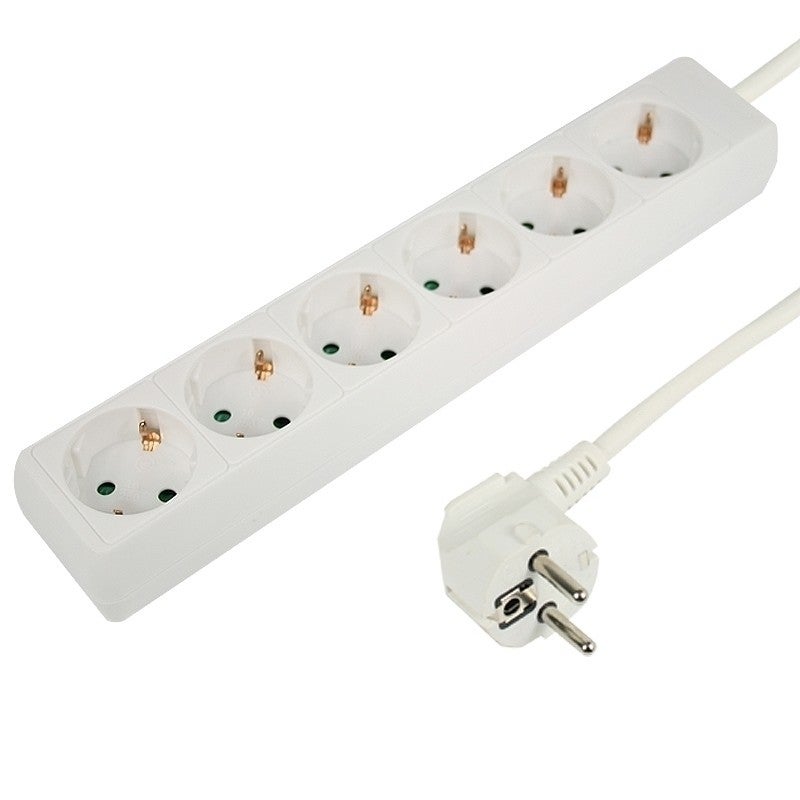 Tafelcontactdoos 6 voudig wit 5 meter RA 3500W Tafelcontactdoos 6 voudig wit 5 meter RA 3500W