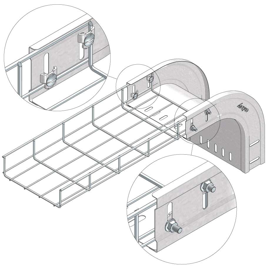 Kabelgoot valbocht100x60mm Sendzimir verzinkt Kabelgoot valbocht100x60mm Sendzimir verzinkt