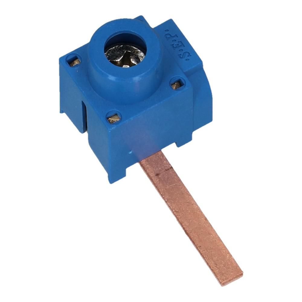 Aftakblok pin blauw 1 fase 50mm² stift 27mm zijkant