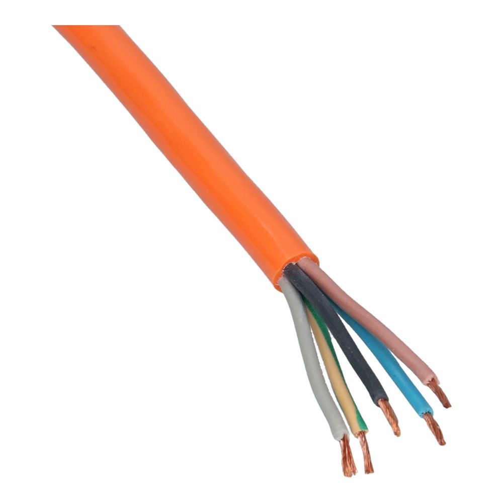 Pur kabel H05BQ-F 5x1mm² oranje halogeenvrij - 100 meter
