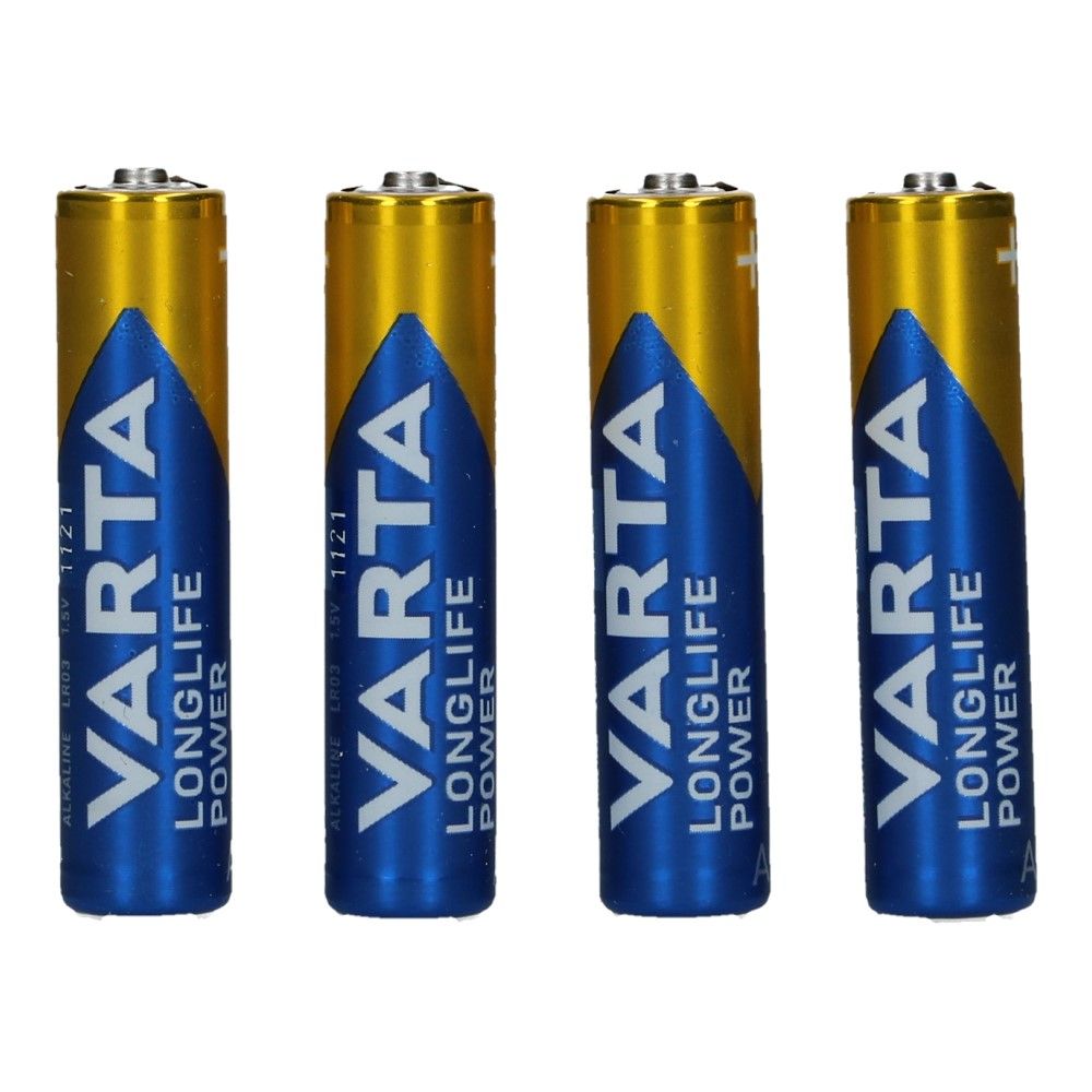 AAA Varta batterij LR03 1.5V Longlife Power 4 stuks