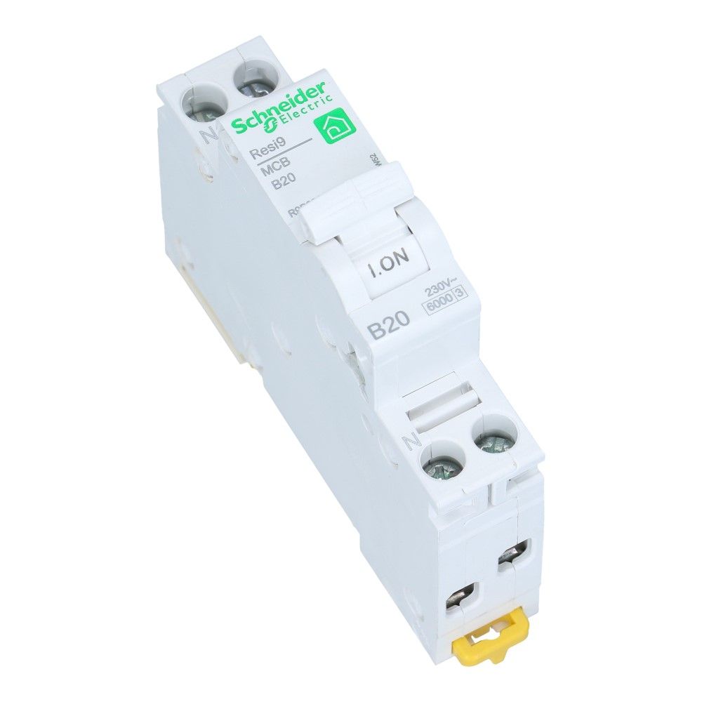 Installatieautomaat 1 polig + nul 20A kar B 6kA Resi9