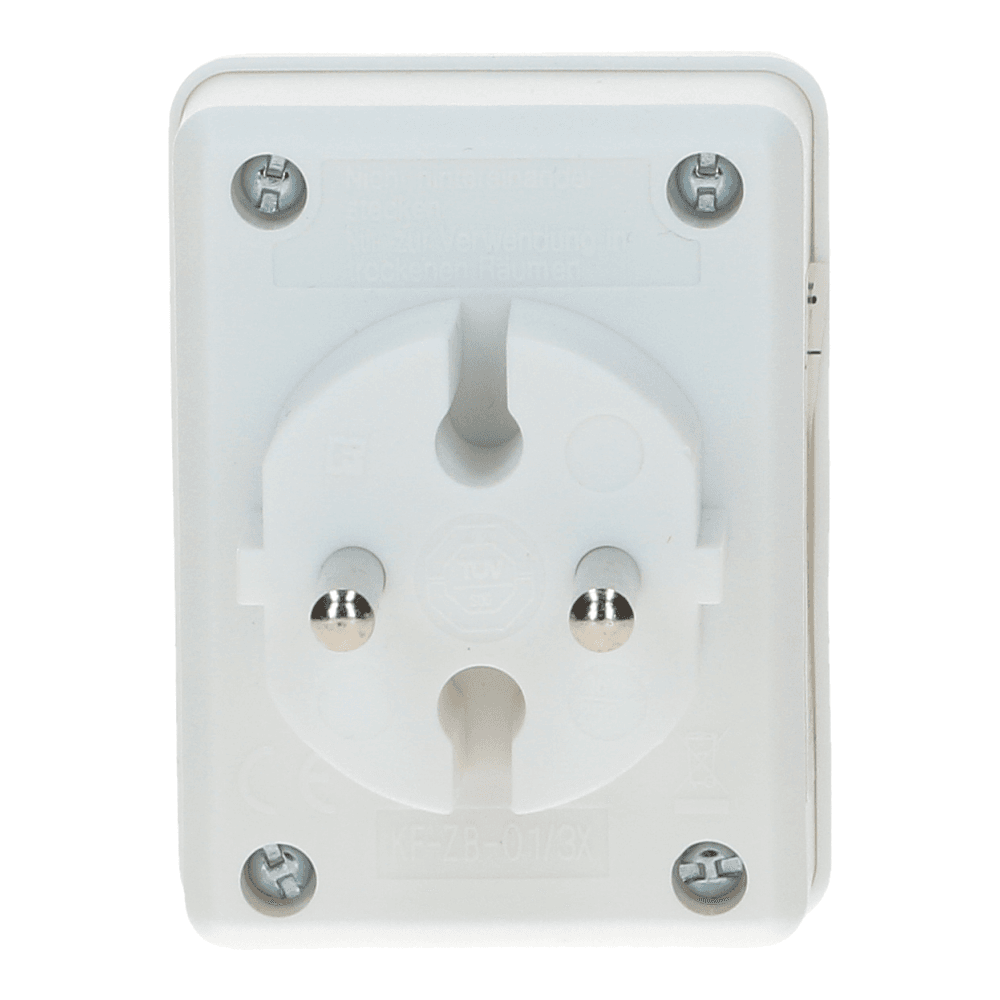 Euro stopcontact splitter 3 voudig wit, foto 4 van 5