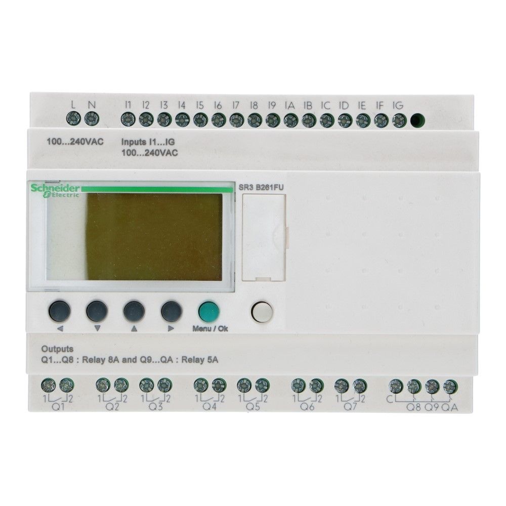 Zelio PLC met klok 26I-O 16in 10uit met scherm 100-240VAC, foto 2 van 5