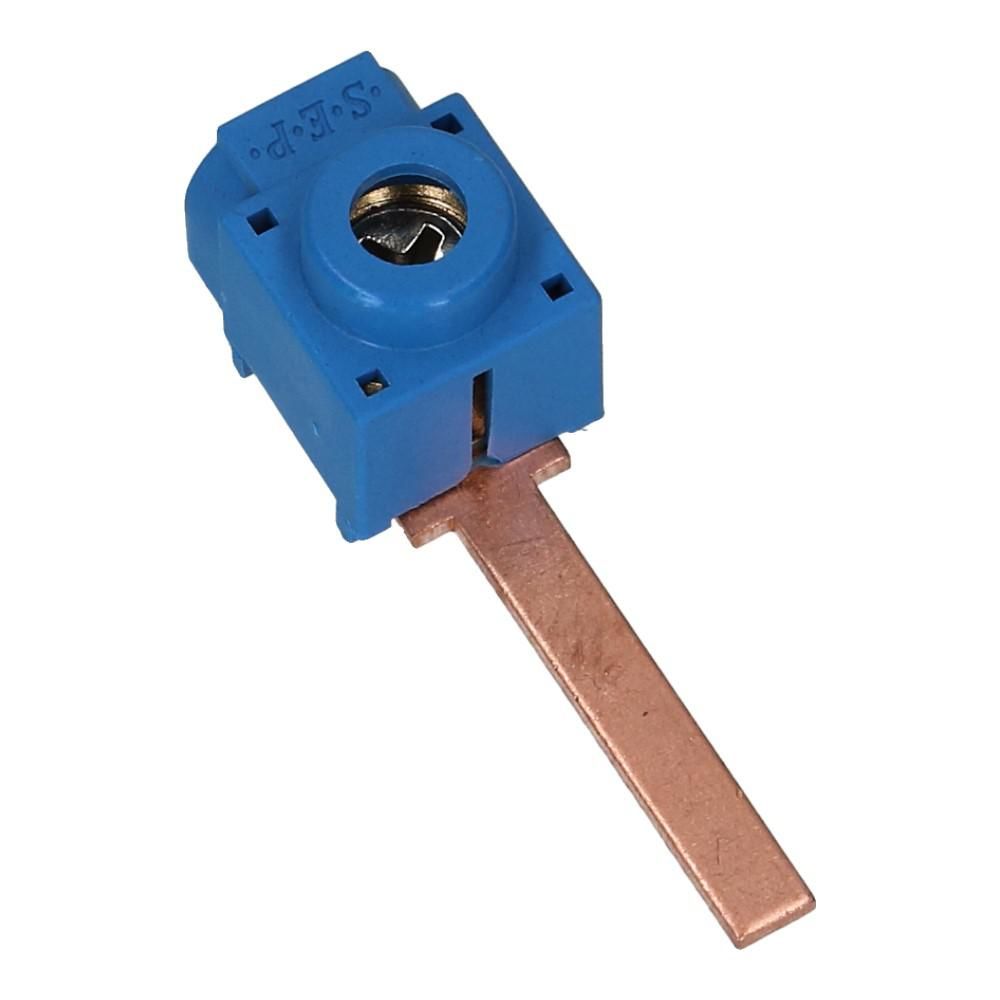 Aftakblok pin blauw 1 fase 25mm² stift 27mm