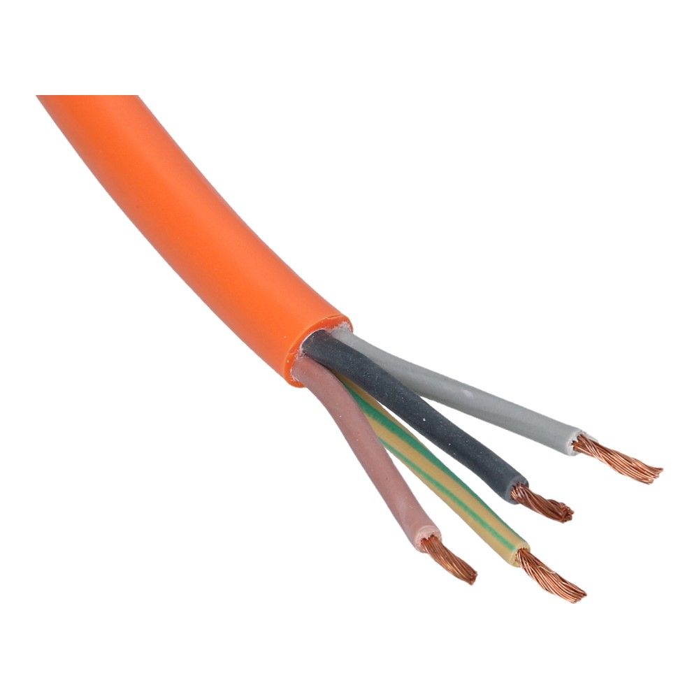 Pur kabel H07BQ-F 4x1.5mm² oranje halogeenvrij - 100 meter