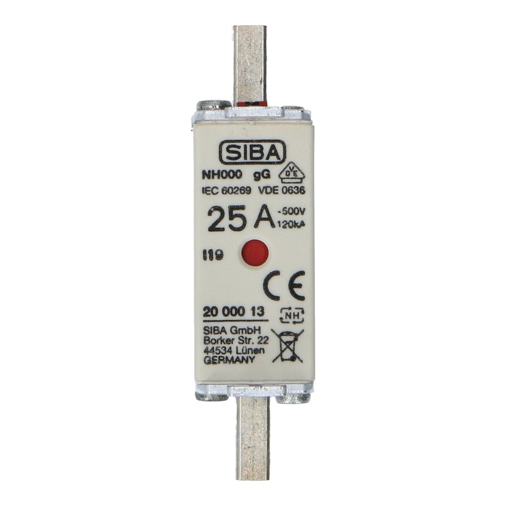 Mespatroon NH000 25A gL/gG 500V 78x20.5x42, foto 2 van 3