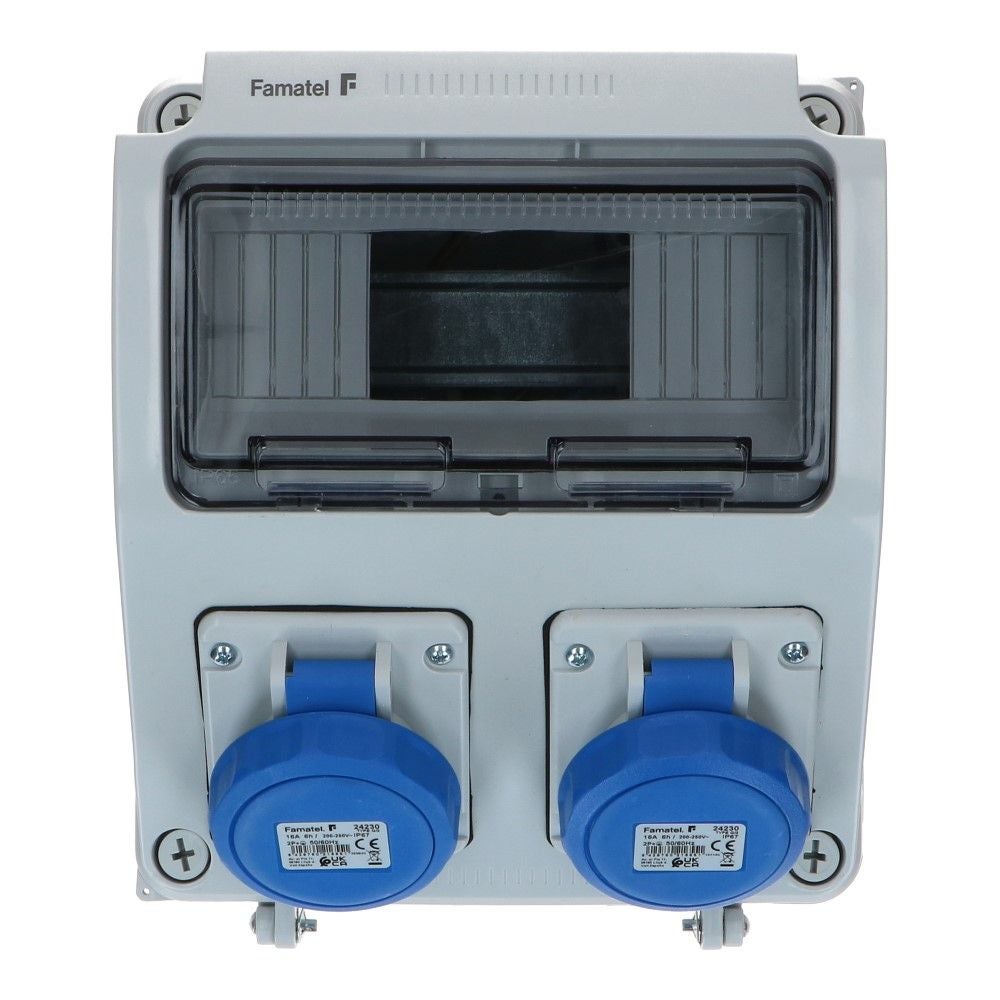 Wandverdeelkast voorbedraad IP65 2x CEE 16A 3p