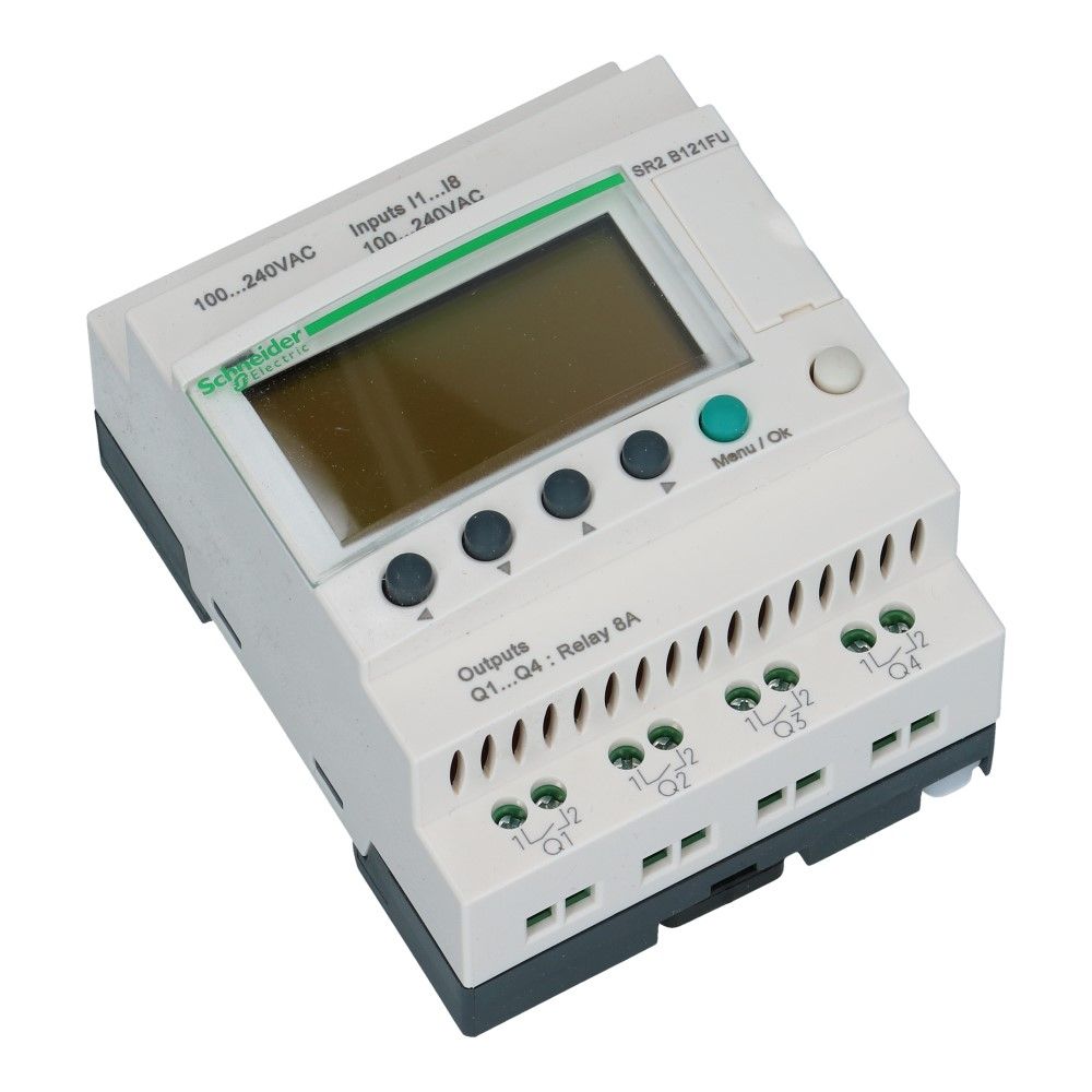 Zelio PLC met klok 12I-O 8in 4uit met scherm 100-240VAC