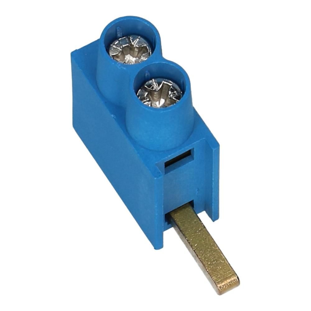 Aftakblok pin blauw 1 fase 2x10mm² laag