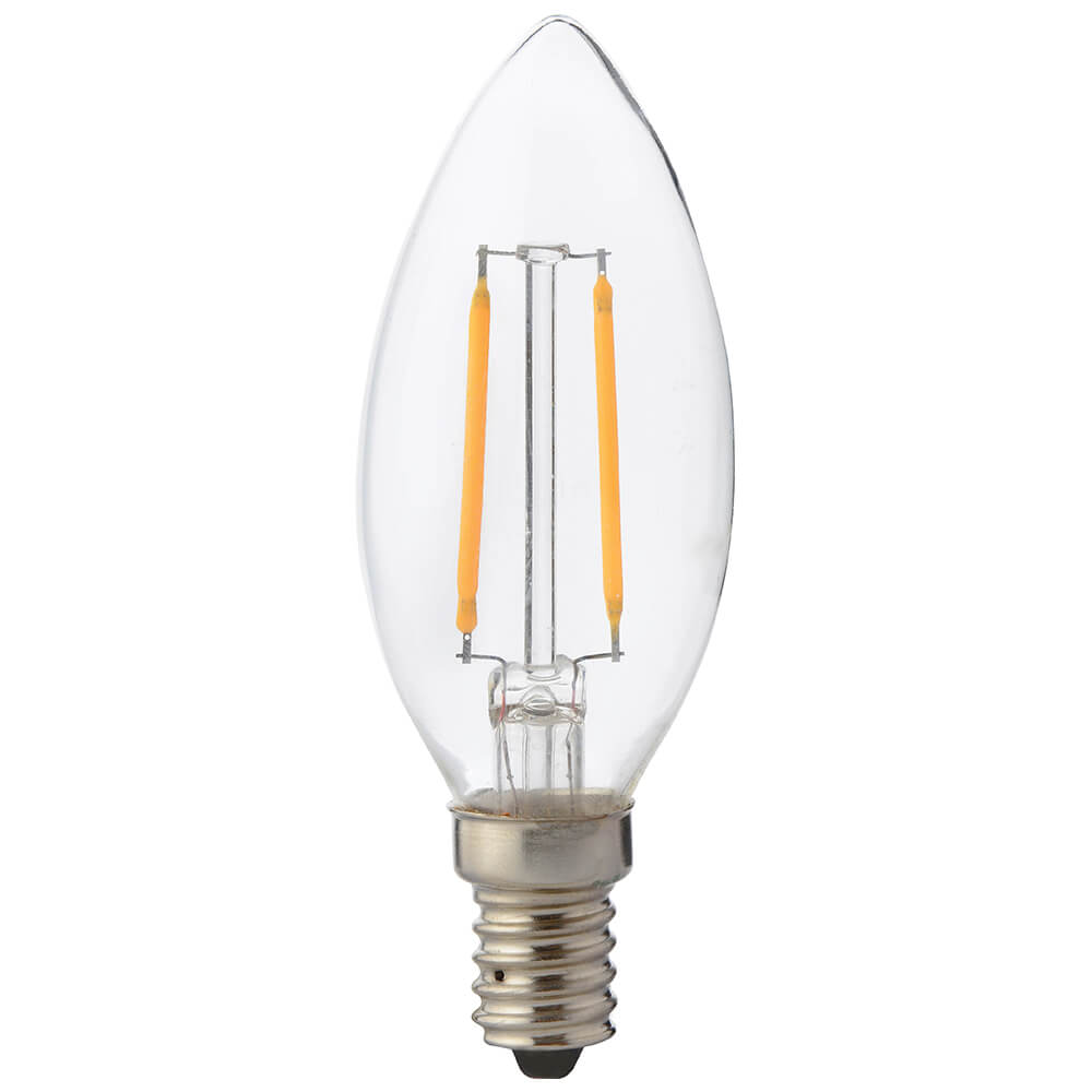 LED Filament kaarslamp C37 2W E14 230V 4200K wit 160 Lumen