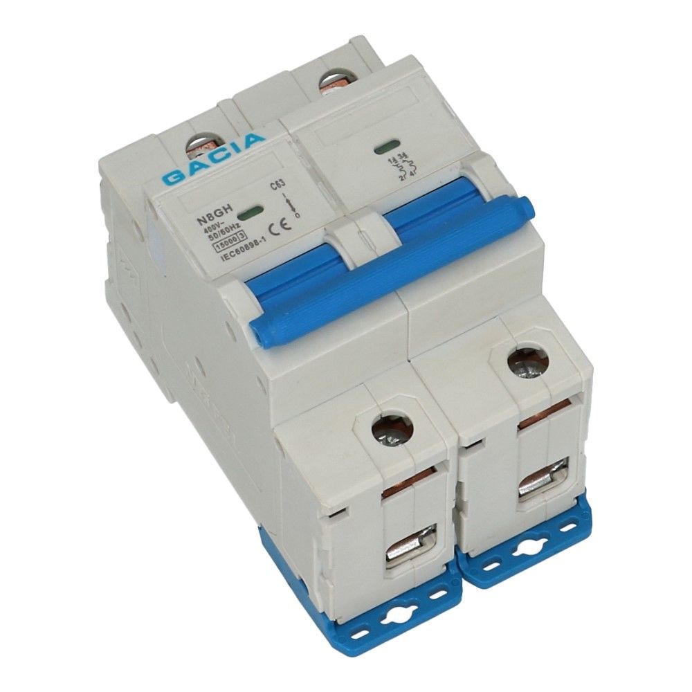 Installatieautomaat 2 polig 63A karakteristiek B 15kA