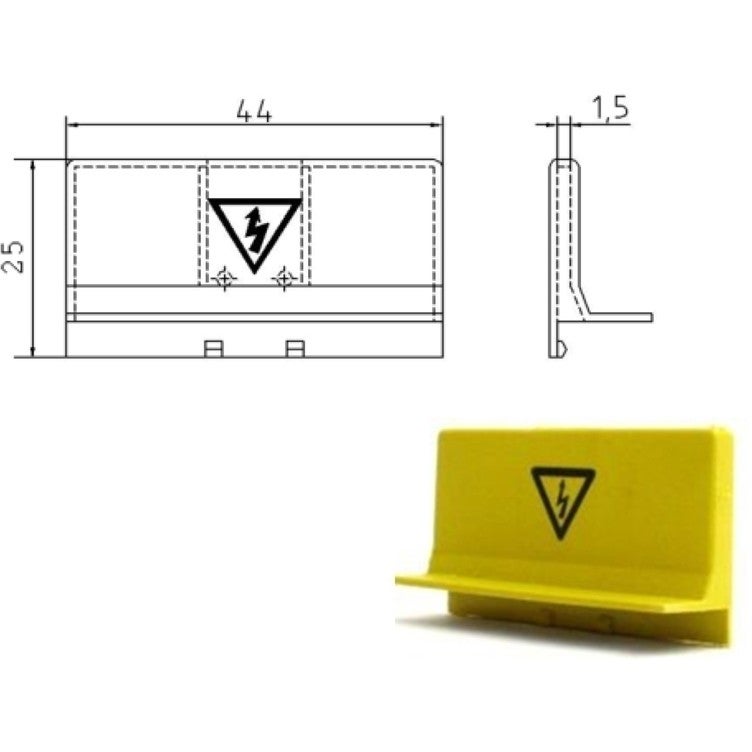 Kamrail veiligheidsafdekkap tbv motorbeveiliging 44mm